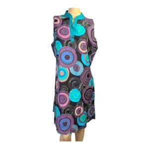 Junglee Billee Sleeveless Cotton Tunic Dress | Abstract Circles | Size XL | NWT